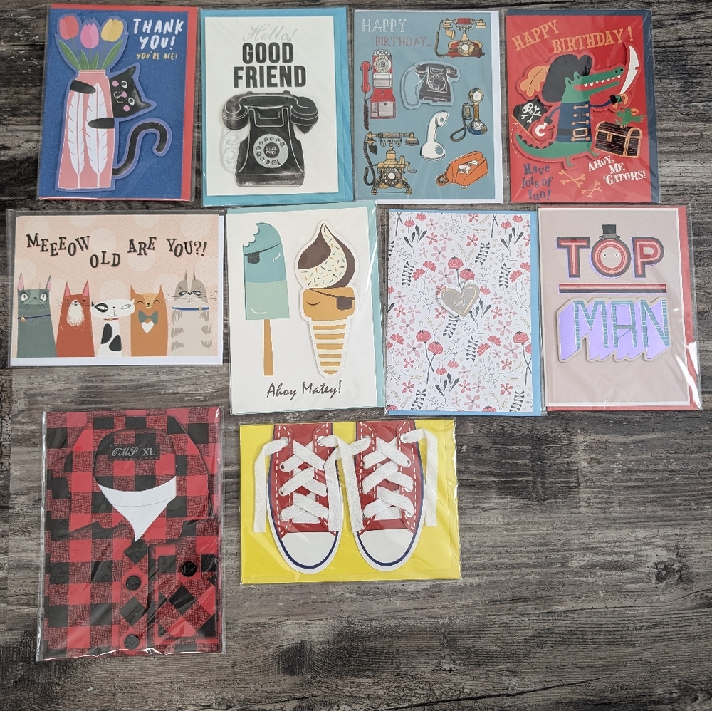 Birthday, Hello, Thank You Greetings Cards